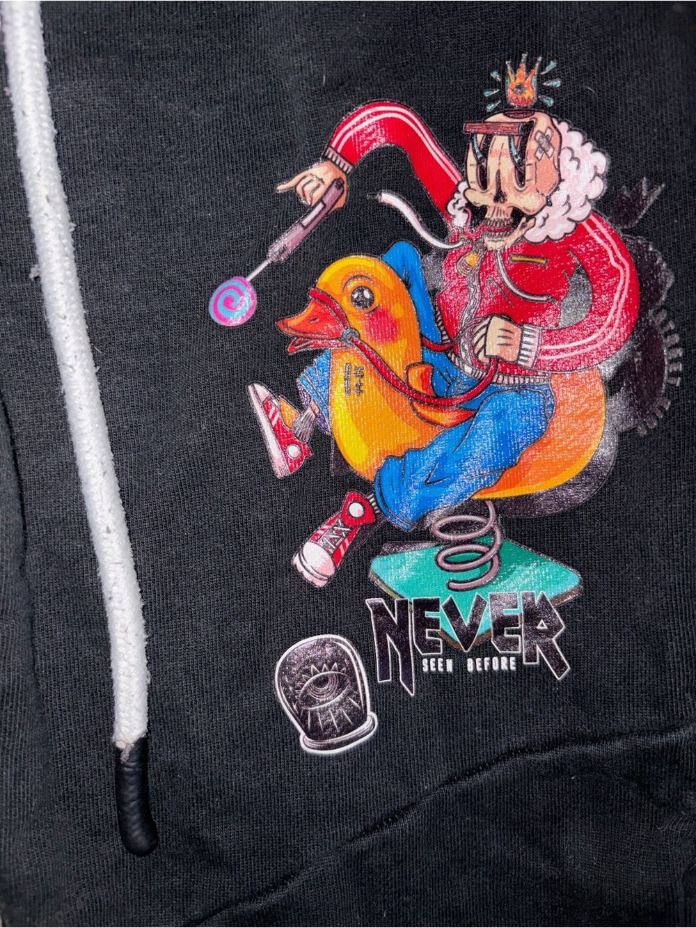 Black Graphic Joggers with Red Script - Picture 3 of 4